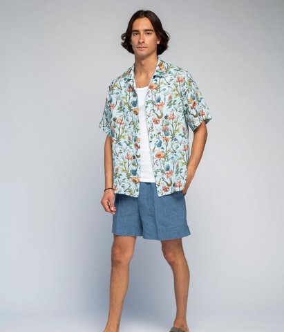 Lininiai marškiniai Drinking The Summer - Blue - Algis Kriščiūnas (Unisex)