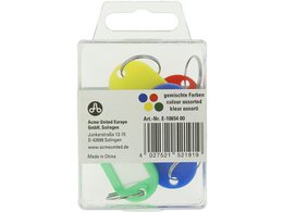 Sleutelhanger Westcott ass. 4st. in plastic box. Met verwisselbaar etiket.