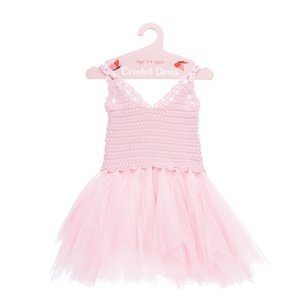 Häkelkleid (3-4 Jahre) – Blassrosa