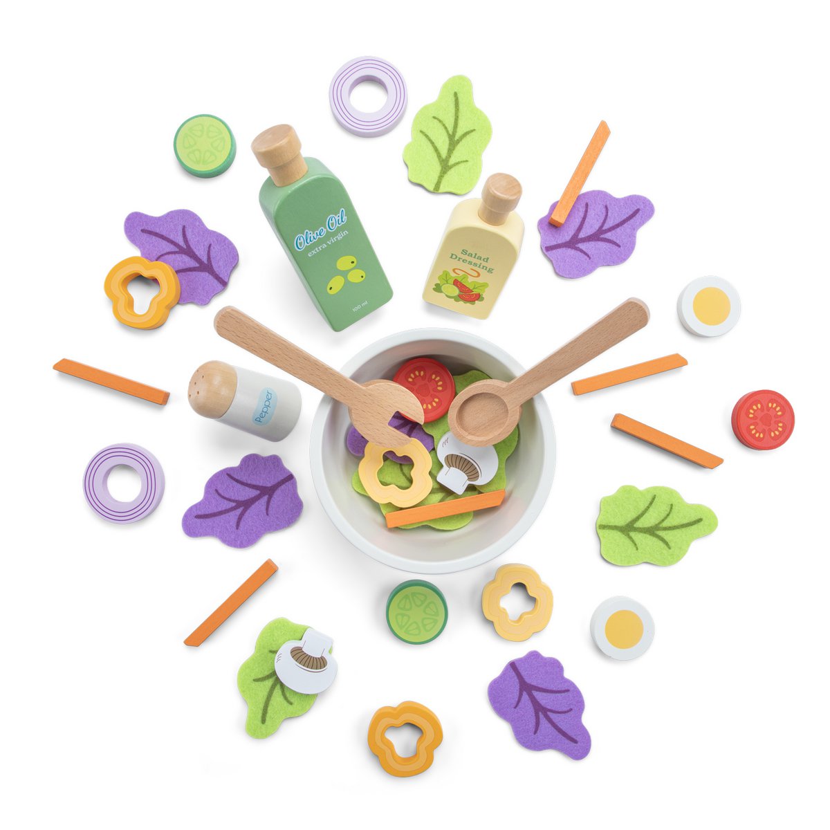 Set de ensalada de madera - "Haz tu propia ensalada"