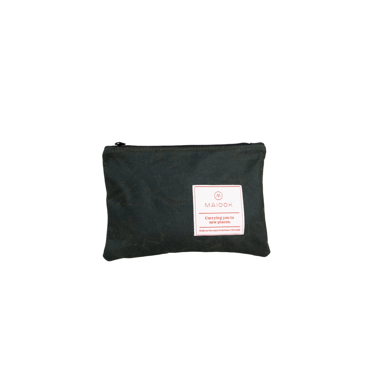 Bolsa de maquillaje de viaje de lona encerada, pequeña bolsa con cremallera de lona encerada resistente al agua
