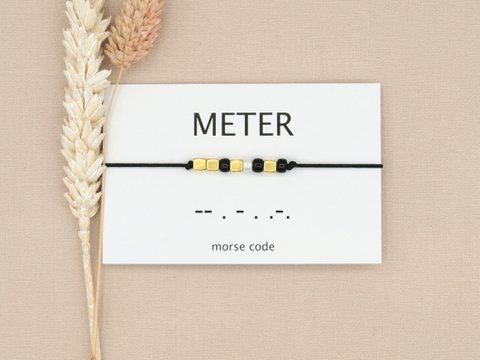 Morse code armband meter (zilver,rosé goud,goud)