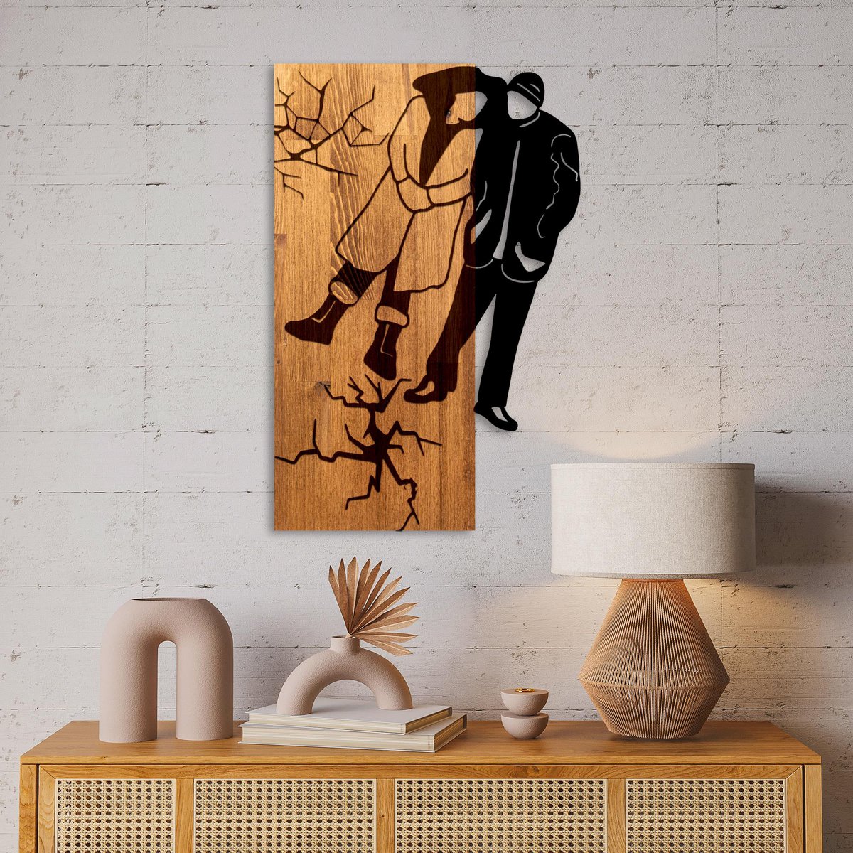 MA-465 Painting da parete in metallo in legno