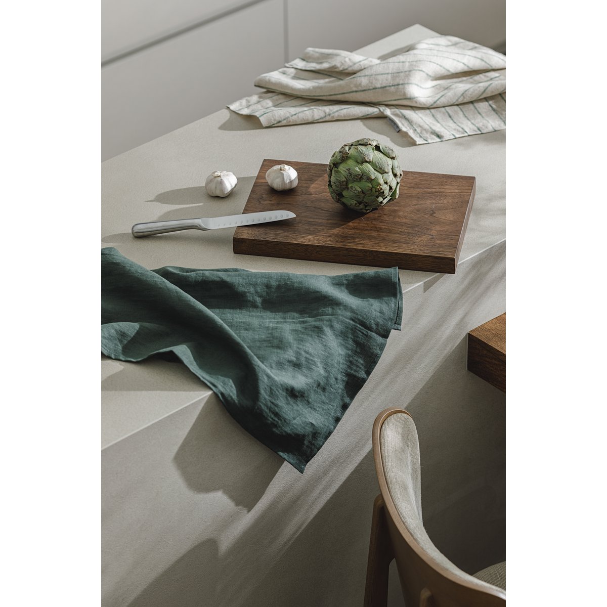 Paño de cocina / Verde bosque, 100% lino