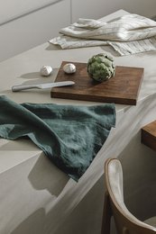 Paño de cocina / Verde bosque, 100% lino