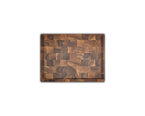 End-Grain Cutting Board - Walnut - 3/4 Juice Groove