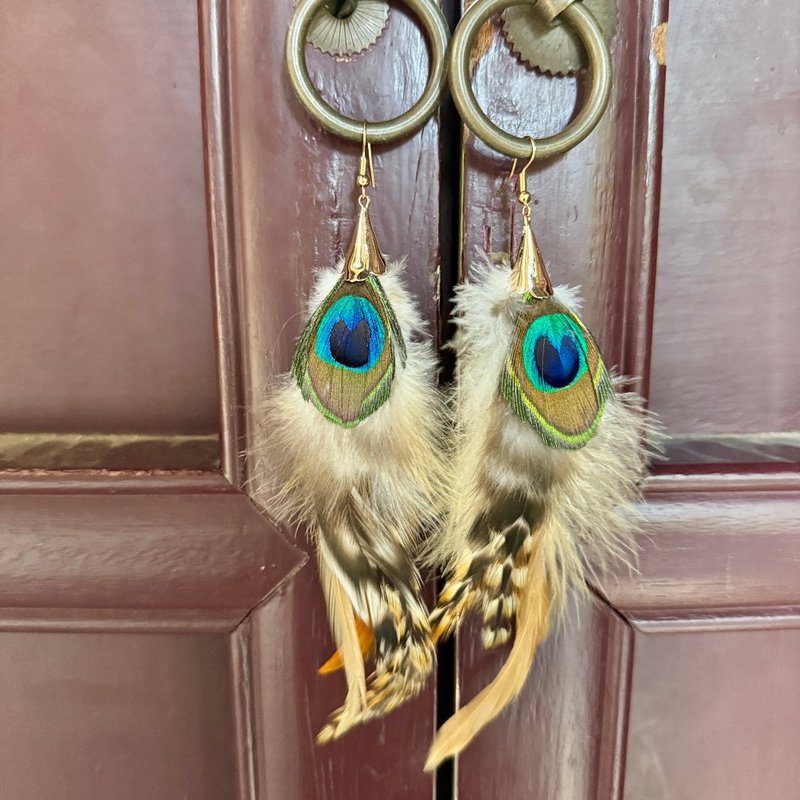 Boucles d'oreilles BOHO avec longues plumes