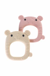 Anneau de dentition en silicone pour bébé, ours et tigre