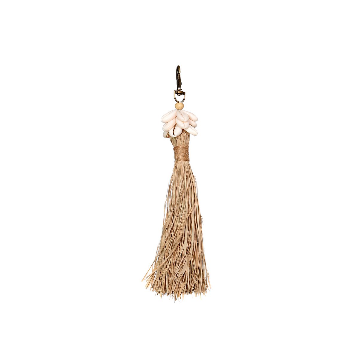 The Raffia Cowrie Shell Keychain