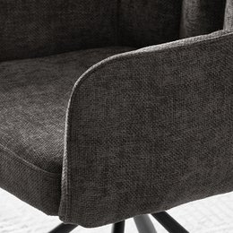 Ciara armchair [set of 2] [linen fabric] [360-degree swivel base]