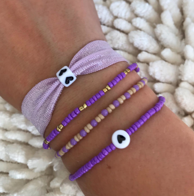 Purple set of bracelets