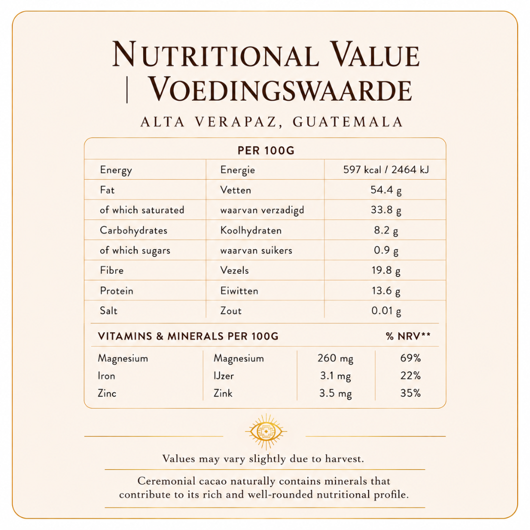 100% Ceremonial Cacao | Natural (10 pieces)