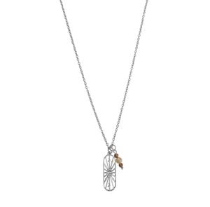 All Seeing Eye Smoky Quartz and Citrine Necklace - Silver