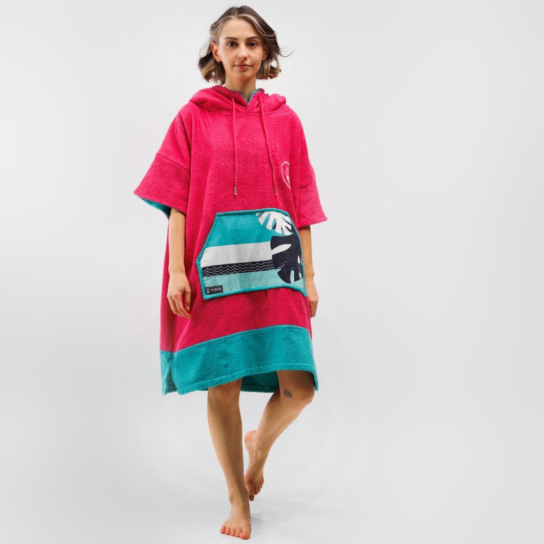 Poncho Pink Wave, terciopelo Baumwolle