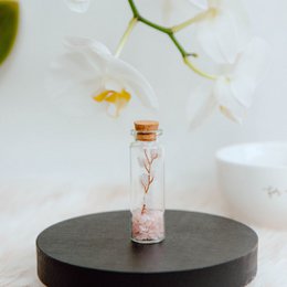 Wish bottle love card rosequartz