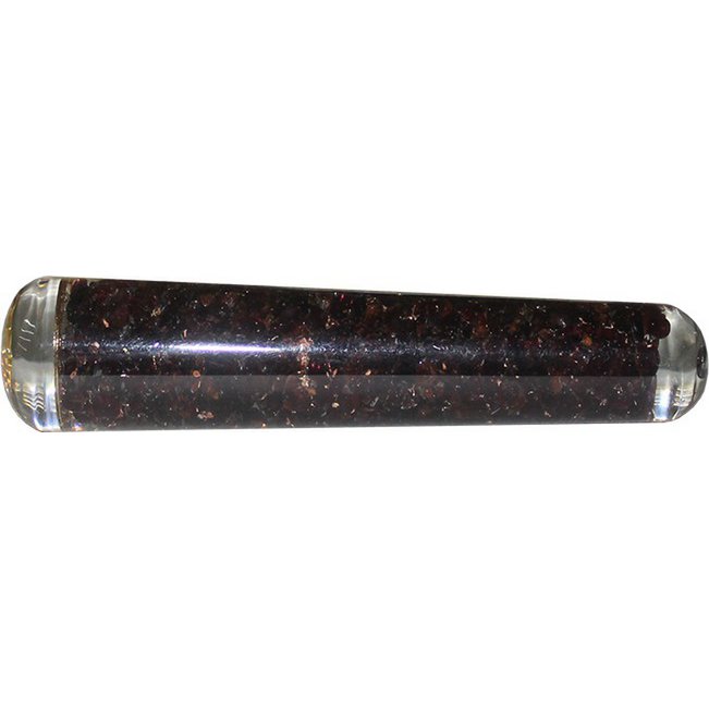 Orgone Smooth Massager Garnet with Flower of Life