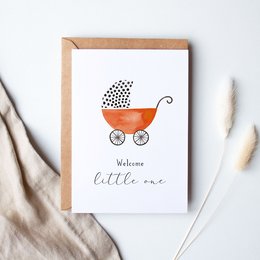 Folded card "Birth card pram" | birth | different colors