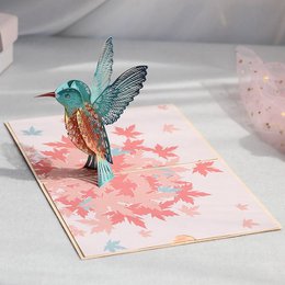 Pop-up-Grußkarte mit verzaubertem Kolibri