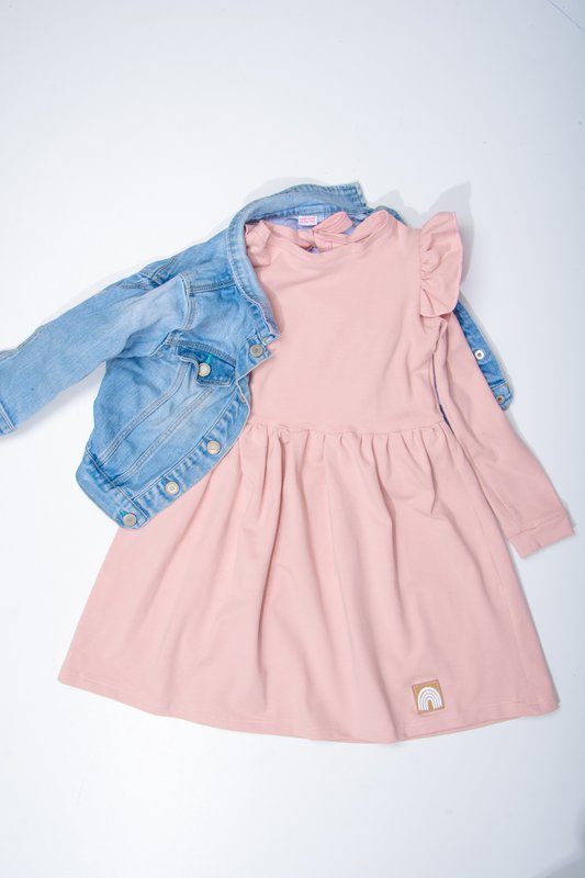 Baby pige Pink Flutter ærmekjole