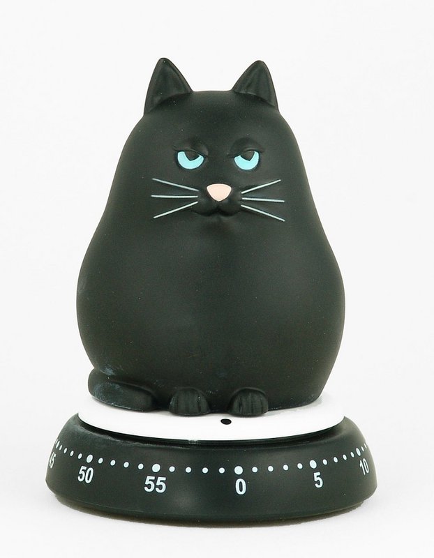 Bengt EK Design Mechanical Kitchen Timer - Cat - Black