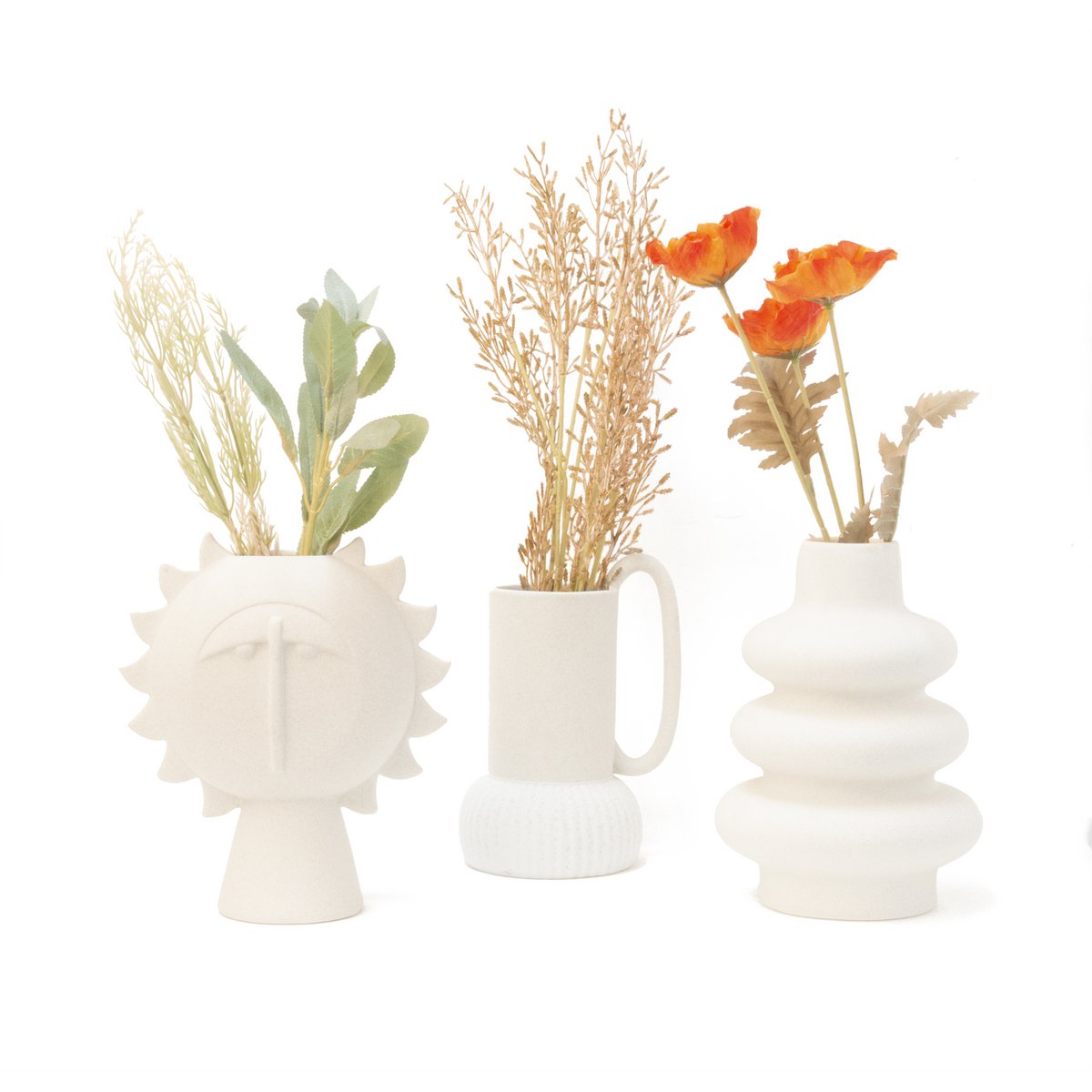 VASE CÉRAMIQUE AVEC BASE NATURELLE HF