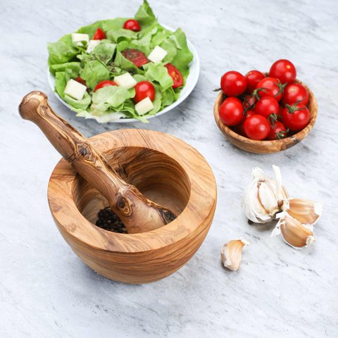 Handmade Olive Wood Mortar and Pestle