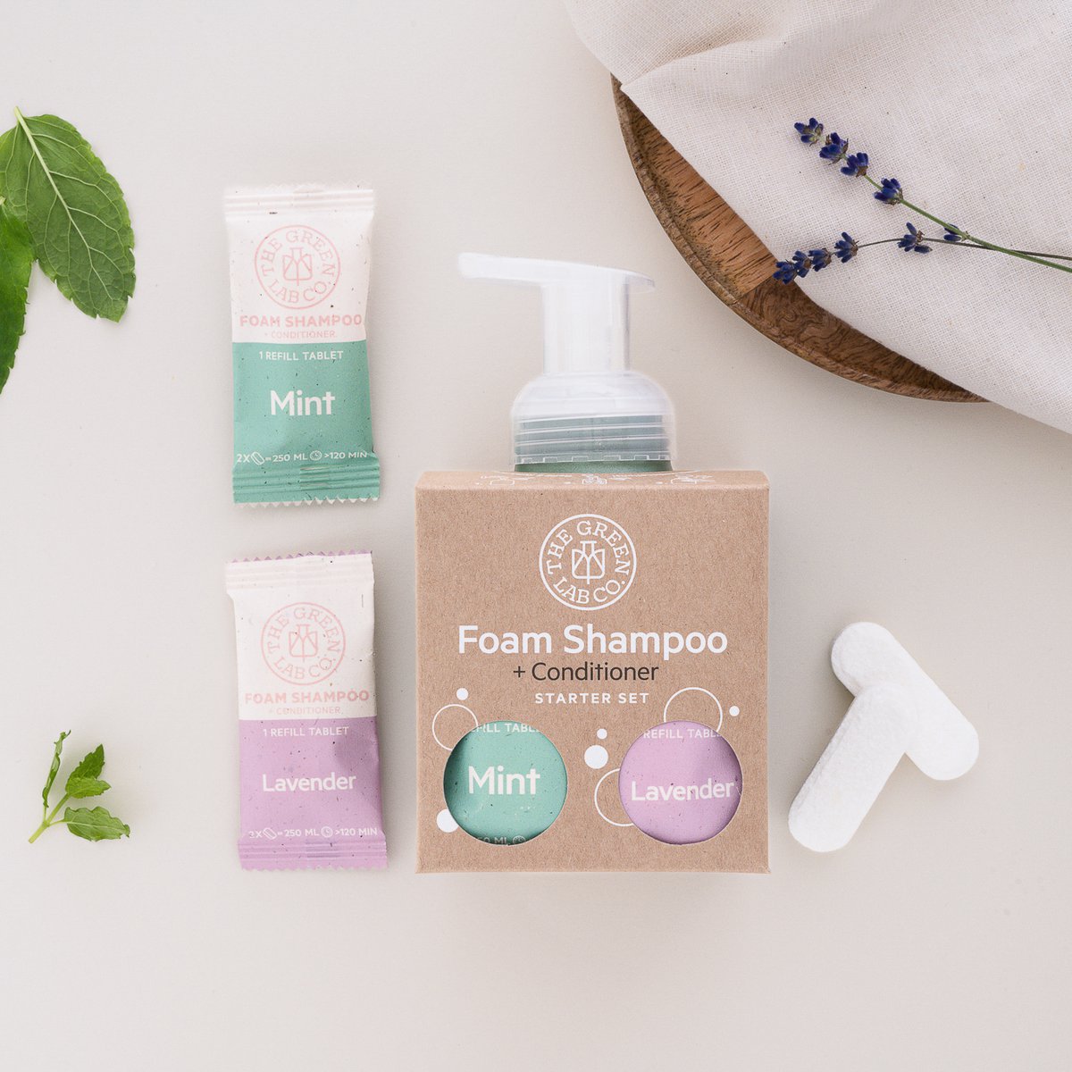 Basic Starter Set Shampoo Tablets Mint and Lavender