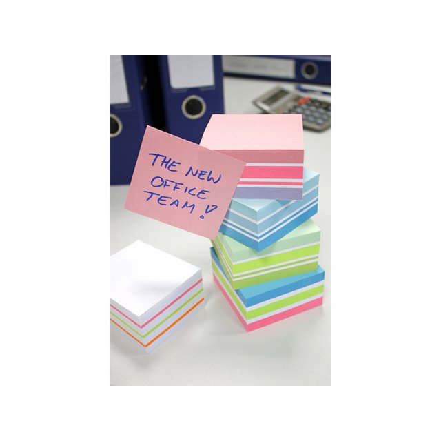 Info notes 75x75mm assorti blok a 400 vel roze, wit, paars