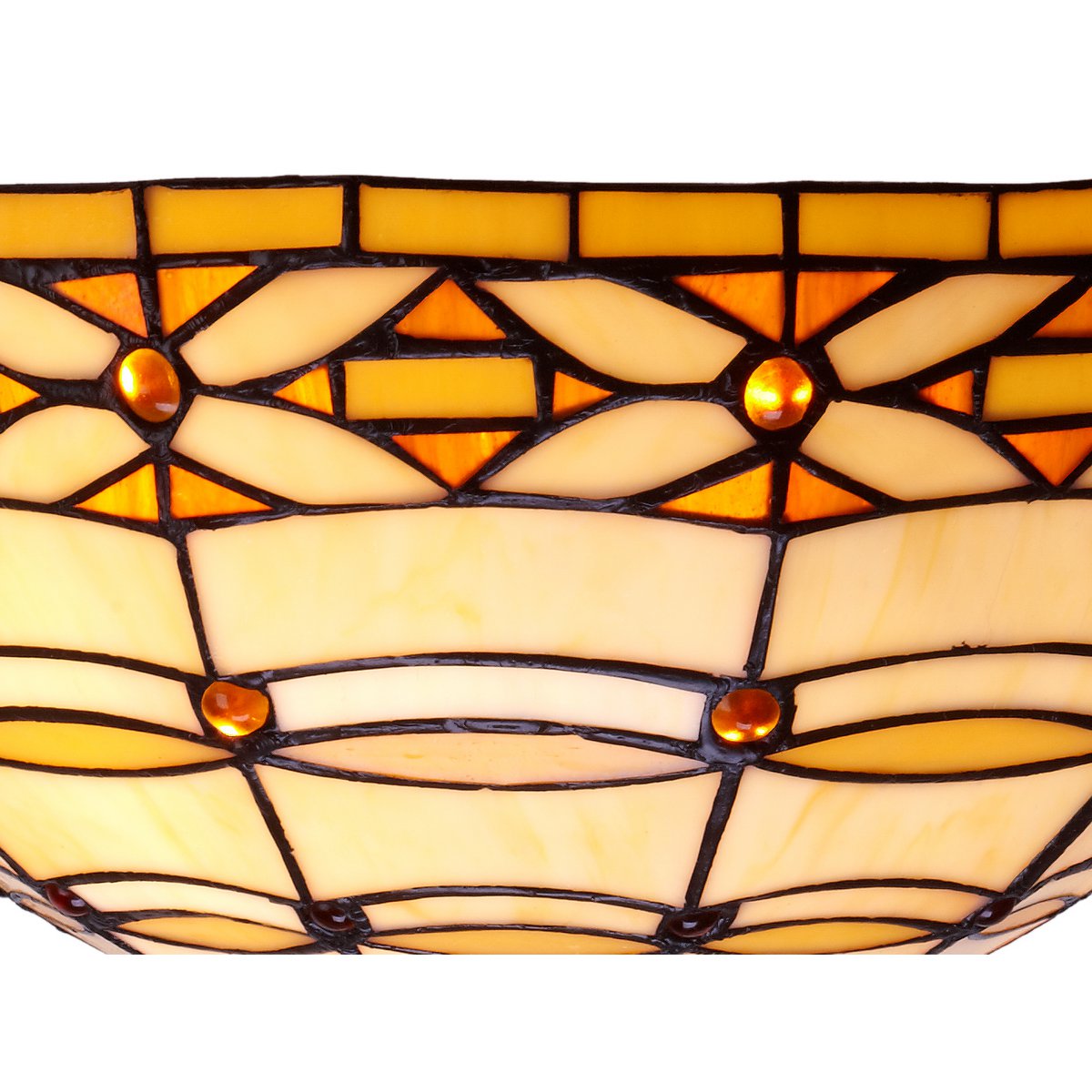 Grotere plafondlamp Tiffany diameter 40cm Ivoor Serie LG225200