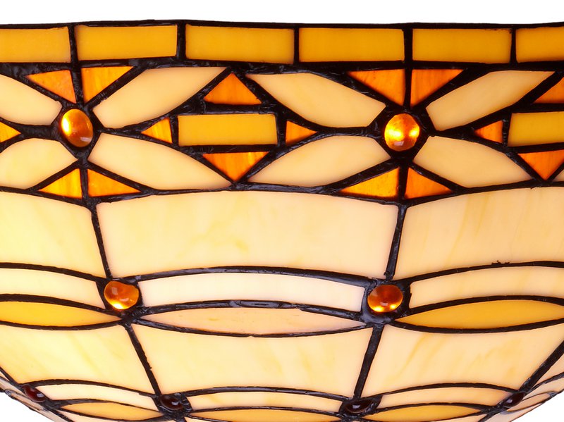 Grotere plafondlamp Tiffany diameter 40cm Ivoor Serie LG225200