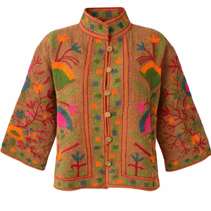 HS Cotton Jacket - In 5 Colors - With Buttons - Leaf Design