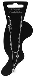 "Dan", anchor/ball anklet, stainless steel, ball pendant, Simili, 24 + 5 cm