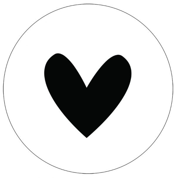 Væg cirkel hjerte sort