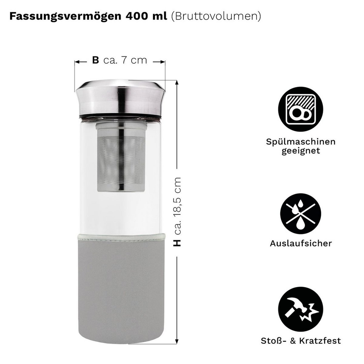 Creano Teamaker Grau 400ml