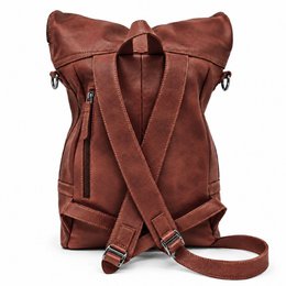 Rolltop Backpack Rucksack Leder Cognac