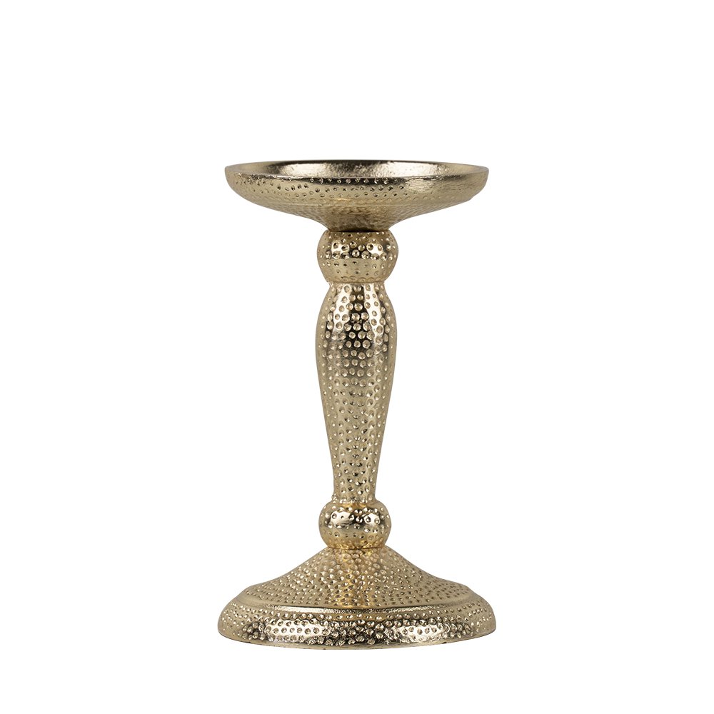 candlestick hammered champagne gold 16.5x10cm