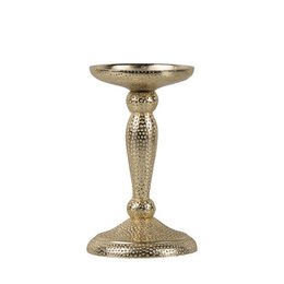 lysestage hamret champagne guld 16,5x10cm