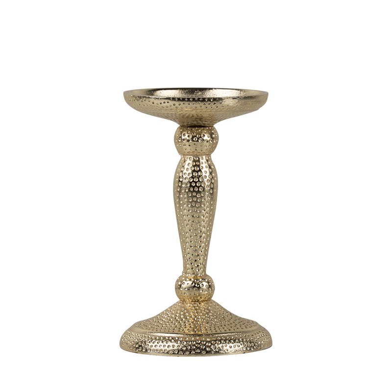 lysestage hamret champagne guld 16,5x10cm