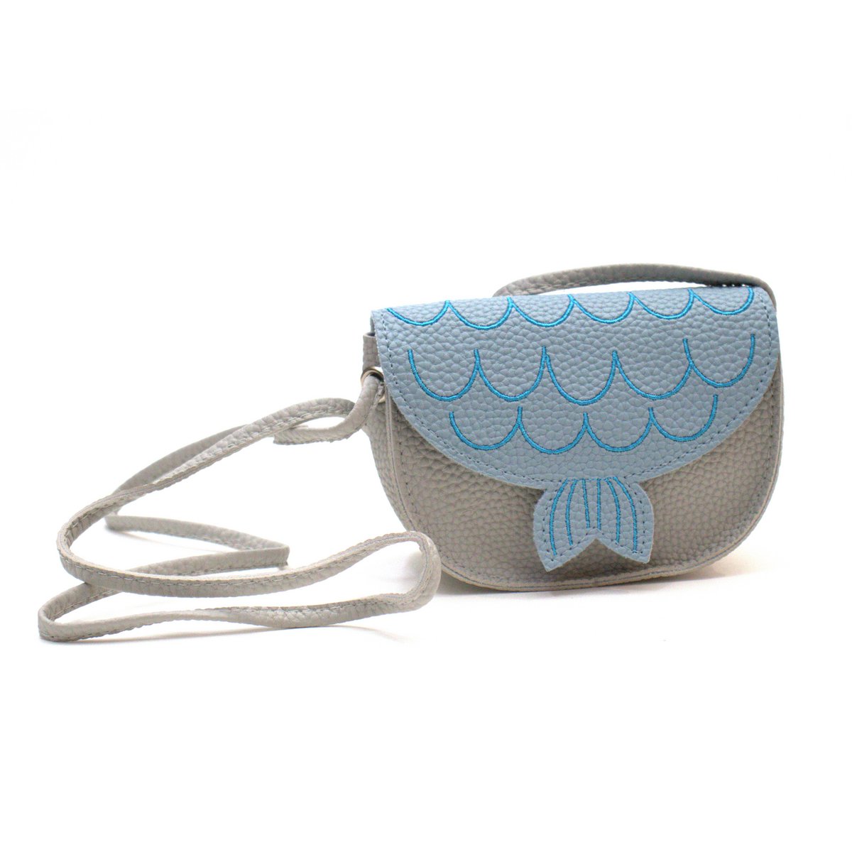 Adjustable animal shoulder bag for children "mermaid" - Asnee Blue