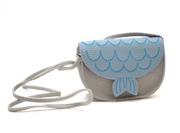 Adjustable animal shoulder bag for children "mermaid" - Asnee Blue