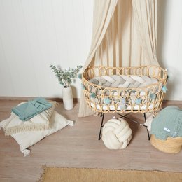 Beige trio braided bed bumper knitted XL