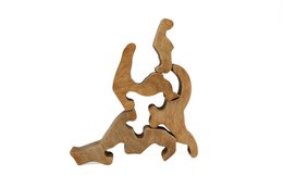Gatto puzzle in legno