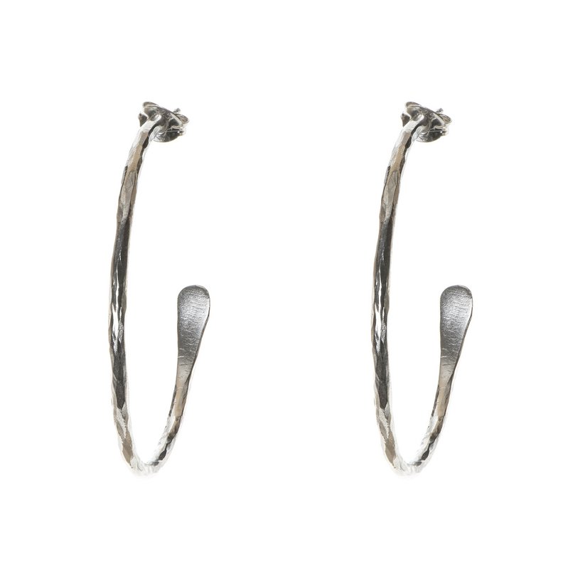 Aros grandes plateados Essentials Plata