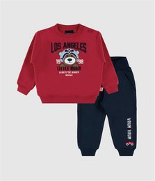 Verspieltes besticktes Winter-Fleece-Trainingsanzug-Set