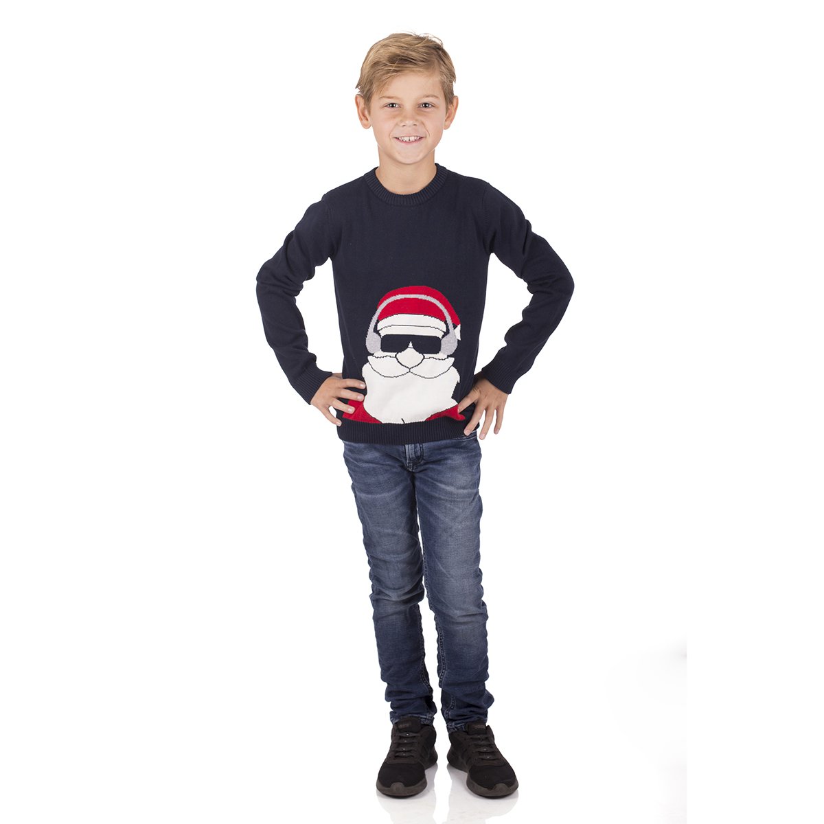 Sweater de Navidad Niños - Santa Claus Navy