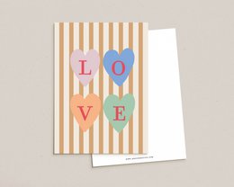 Carte postale / Coeurs d'amour