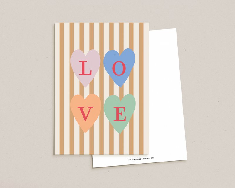 Carte postale / Coeurs d'amour