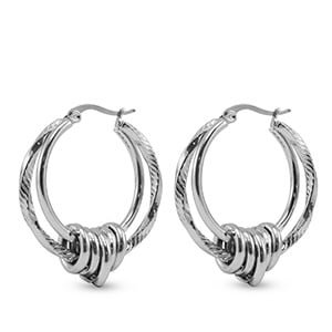 Large double earrings in silver