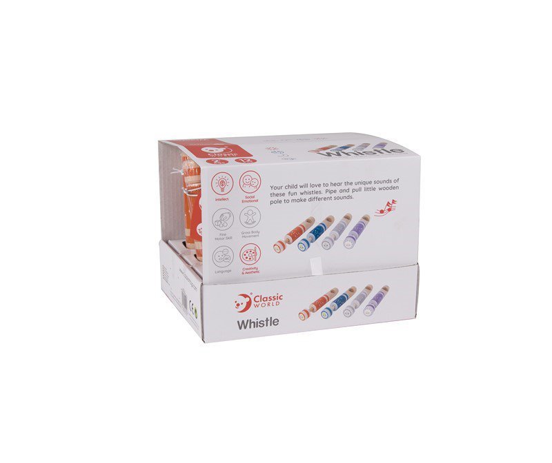 Whistle - Assortment 4 col. in display - 12 pcs - 3x17x3cm
