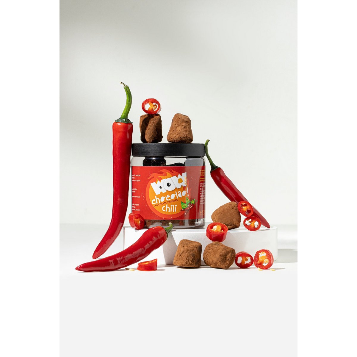 Chili Chokolade Trøfler Gavekrukke 130g | Krydret gourmetchokolade